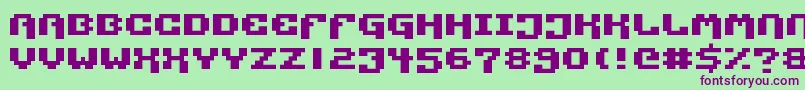 PixelTechnology Font – Purple Fonts on Green Background