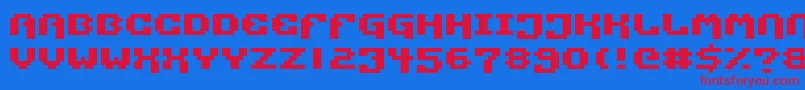 PixelTechnology Font – Red Fonts on Blue Background