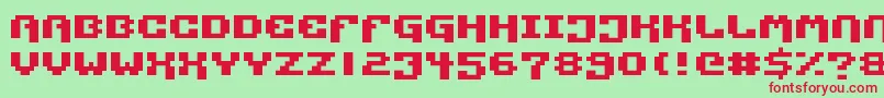 PixelTechnology Font – Red Fonts on Green Background