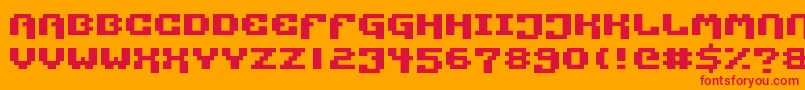 PixelTechnology Font – Red Fonts on Orange Background