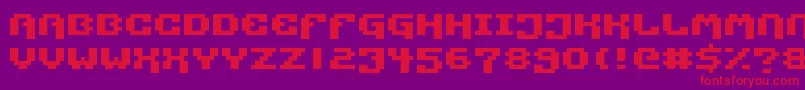 PixelTechnology Font – Red Fonts on Purple Background