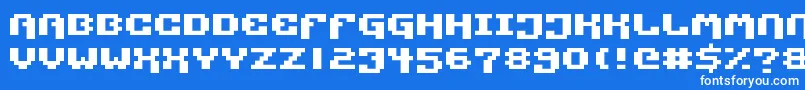 Fonte PixelTechnology – fontes brancas em um fundo azul