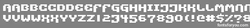 フォントPixelTechnology – 灰色の背景に白い文字