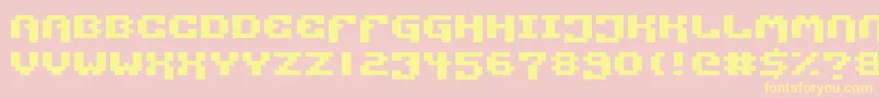 Police PixelTechnology – polices jaunes sur fond rose