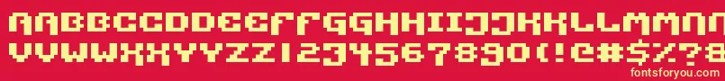 PixelTechnology Font – Yellow Fonts on Red Background