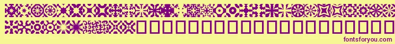 KitchenTile Font – Purple Fonts on Yellow Background