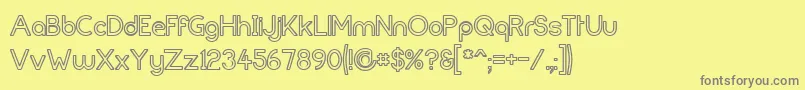 Fonte FortunecityOutline – fontes cinzas em um fundo amarelo