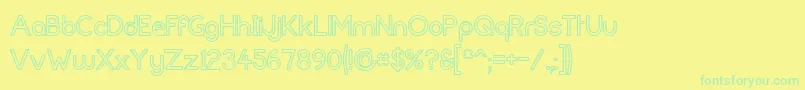 FortunecityOutline Font – Green Fonts on Yellow Background