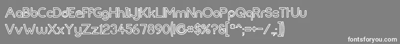 フォントFortunecityOutline – 灰色の背景に白い文字