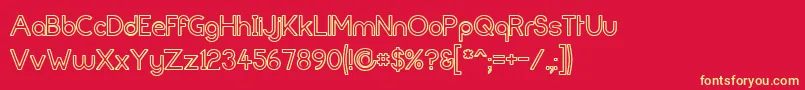 FortunecityOutline Font – Yellow Fonts on Red Background