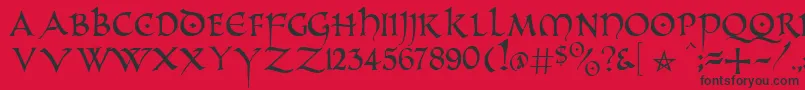 フォントAltcaps – 赤い背景に黒い文字
