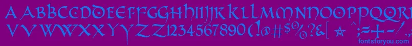 Altcaps Font – Blue Fonts on Purple Background