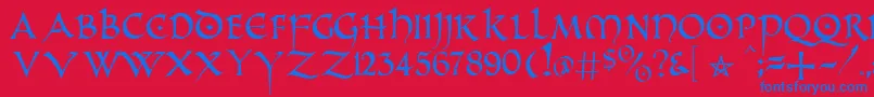 Altcaps Font – Blue Fonts on Red Background