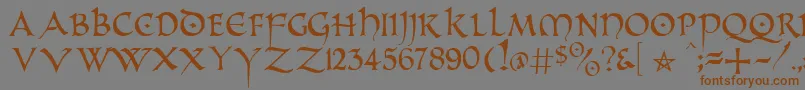 Altcaps-Schriftart – Braune Schriften auf grauem Hintergrund