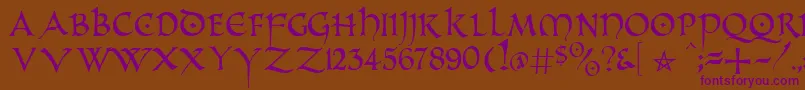Altcaps-fontti – violetit fontit ruskealla taustalla
