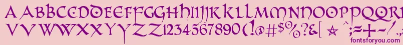 Altcaps-fontti – violetit fontit vaaleanpunaisella taustalla