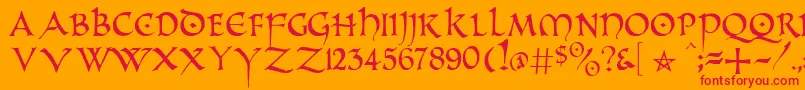 Altcaps Font – Red Fonts on Orange Background