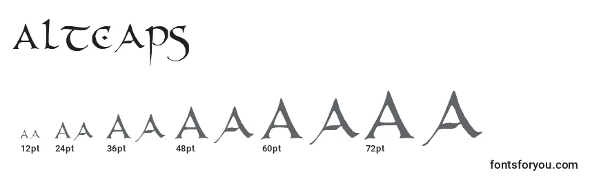 Größen der Schriftart Altcaps