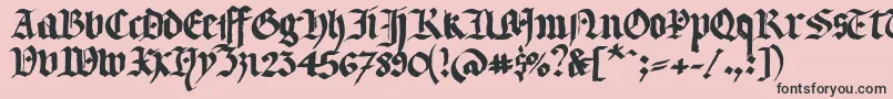 フォントLlterg – ピンクの背景に黒い文字