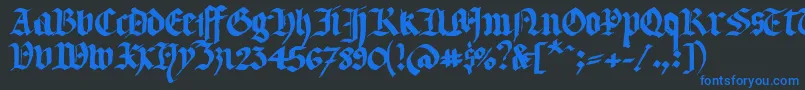 フォントLlterg – 黒い背景に青い文字