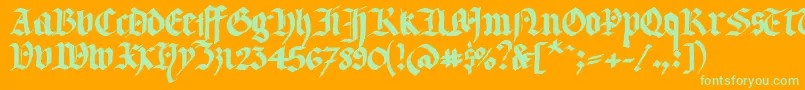 Llterg Font – Green Fonts on Orange Background
