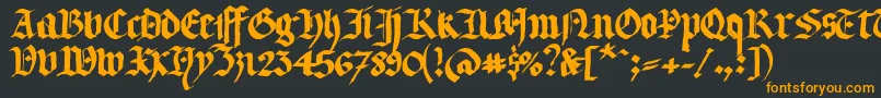 フォントLlterg – 黒い背景にオレンジの文字