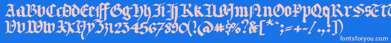 フォントLlterg – ピンクの文字、青い背景