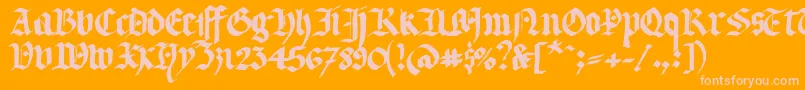 Llterg-Schriftart – Rosa Schriften auf orangefarbenem Hintergrund