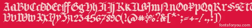 Llterg Font – Pink Fonts on Red Background