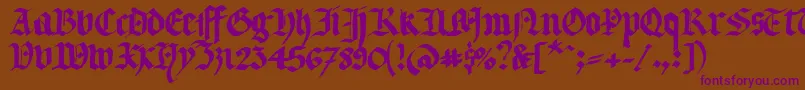 Llterg Font – Purple Fonts on Brown Background