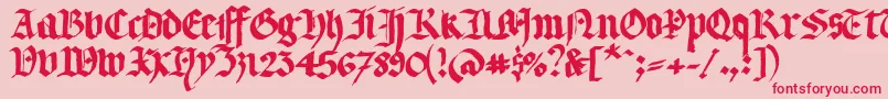 フォントLlterg – ピンクの背景に赤い文字