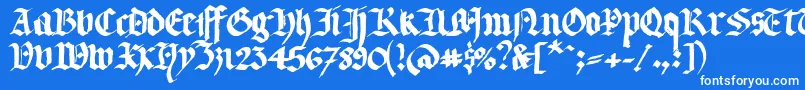 フォントLlterg – 青い背景に白い文字