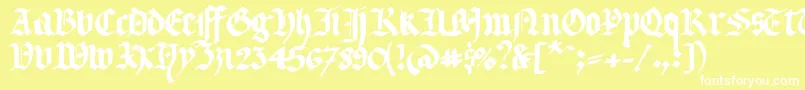 フォントLlterg – 黄色い背景に白い文字