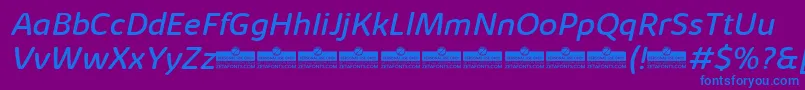 KabrioAbarthRegularItalicTrial Font – Blue Fonts on Purple Background