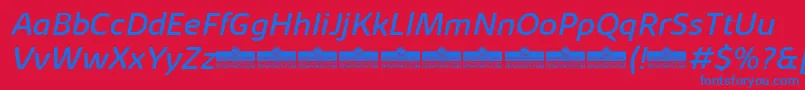 fuente KabrioAbarthRegularItalicTrial – Fuentes Azules Sobre Fondo Rojo