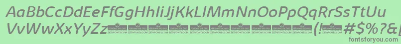 KabrioAbarthRegularItalicTrial Font – Gray Fonts on Green Background
