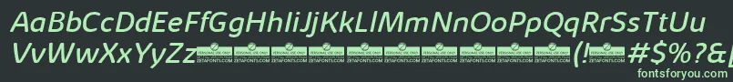 KabrioAbarthRegularItalicTrial Font – Green Fonts on Black Background