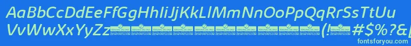 KabrioAbarthRegularItalicTrial Font – Green Fonts on Blue Background