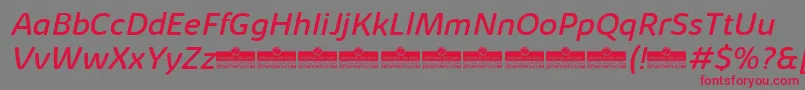 KabrioAbarthRegularItalicTrial Font – Red Fonts on Gray Background