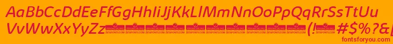 KabrioAbarthRegularItalicTrial Font – Red Fonts on Orange Background