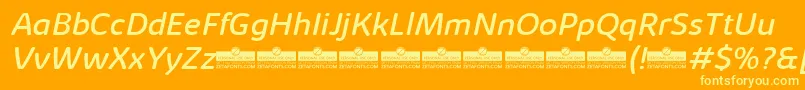KabrioAbarthRegularItalicTrial Font – Yellow Fonts on Orange Background