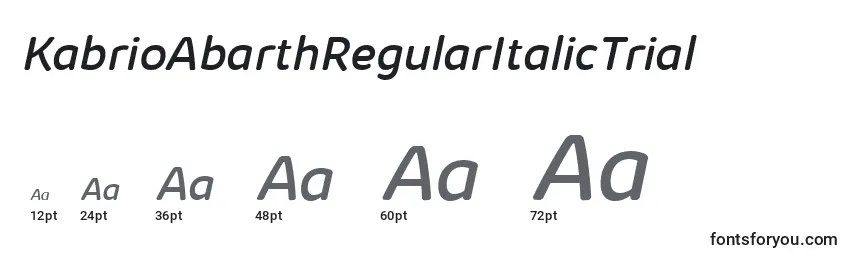 Размеры шрифта KabrioAbarthRegularItalicTrial