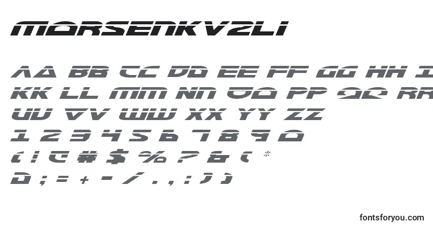 Schriftart Morsenkv2li – Alphabet, Zahlen, spezielle Symbole