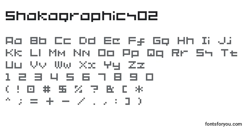 Czcionka Shakagraphics02 – alfabet, cyfry, specjalne znaki