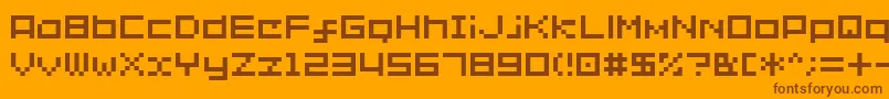フォントShakagraphics02 – オレンジの背景に茶色のフォント