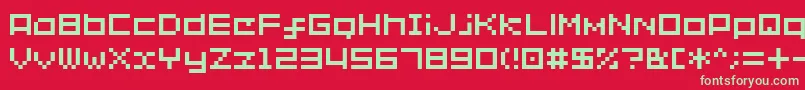 Shakagraphics02 Font – Green Fonts on Red Background