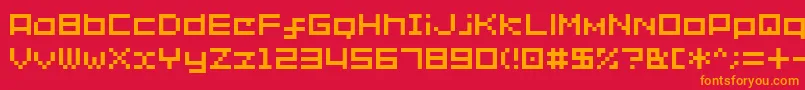 Shakagraphics02 Font – Orange Fonts on Red Background