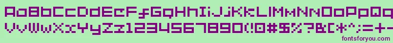 Shakagraphics02 Font – Purple Fonts on Green Background