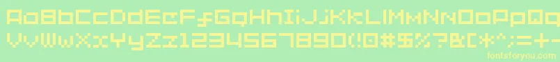 Shakagraphics02 Font – Yellow Fonts on Green Background