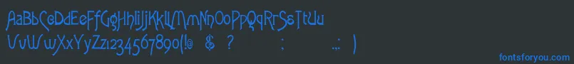 Rstoulouselautrec Font – Blue Fonts on Black Background